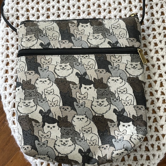 Danny K Cat Purse Gray Black Pockets Shoulder Hand Bag Animal USA Gift Present - Picture 14 of 17